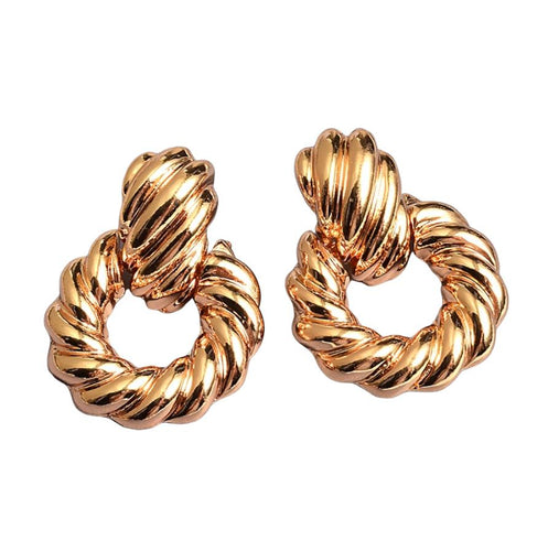 Gold Metal Drop Earrings Fine Jewelry Accessories Statement Hanging Dangle - Shop Canary Clothing