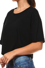 Black Cuff Sleeve Crop Top - SHOP CANARY CLOTHING