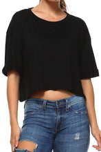 Black Cuff Sleeve Crop Top - SHOP CANARY CLOTHING