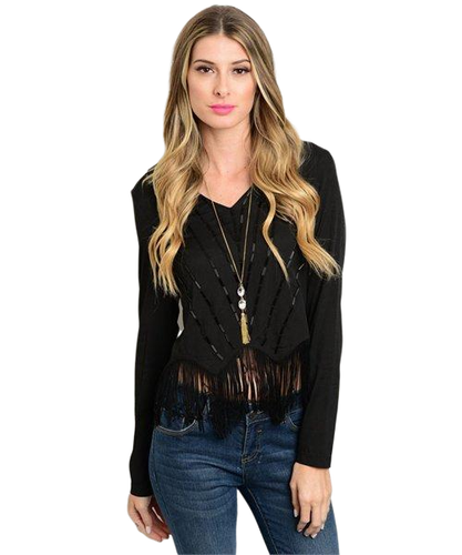 Frances Beaded Fringe Top Jazz inspired - Shop Canary Clothing