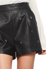 Look no further for your new favorite shorts. Our faux leather star-print shorts are comfortable, versatile, and a great addition to any wardrobe. Pair with a cozy sweater and sneakers or heels on your next date night. - Shop Canary Clothing