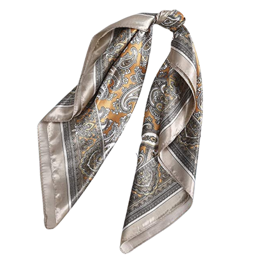 Khaki Silk Headscarf Bandanas 23.6 Inches hair accessories