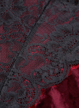 Red Velvet Lace Mesh Stitching Sexy Bodysuit Shop Canary Clothing