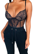 Black Lace And Mesh Bodysuit Shop Canary Clothing