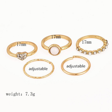 Bohemian Vintage Gold  5pcs Knuckle Ring Set  - Shop Canary Clothing