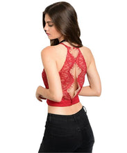 Camila Red Sheer Lace Crop Top - Shop Canary Clothing