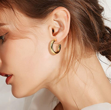 14K Gold Plated Chunky Hoop Earrings - Shop Canary Clothing