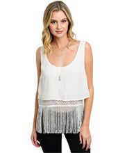 Flapper girl inspired white fringe crop top - Shop Canary Clothing