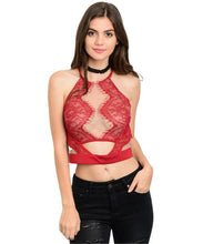 Camila Red Sheer Lace Crop Top - Shop Canary Clothing