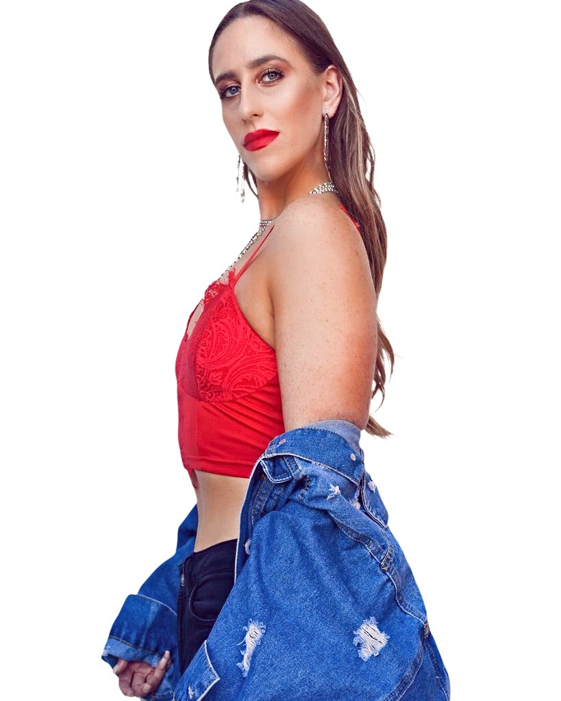 This adjustable strap red lace crop top features a scooped neckline and a cropped fit. - Shop Canary Clothing
