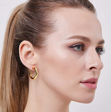 14K Gold Plated Chunky Hoop Earrings - Shop Canary Clothing