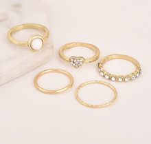 Bohemian Vintage Gold  5pcs Knuckle Ring Set  - Shop Canary Clothing