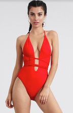 v-neck one piece backless Halter One-Piece  Red  Swimsuit  Shop Canary Clothing